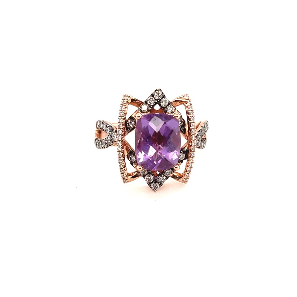 LeVian 14k Amethyst and Diamond ring